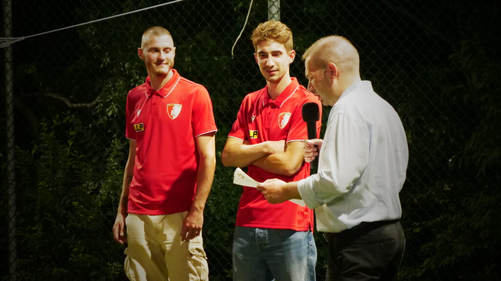 I portieri del Montebello Christian Scaranto e Daniele Lunardi durante la Presentazione della Prima Squadra 2023/2024.